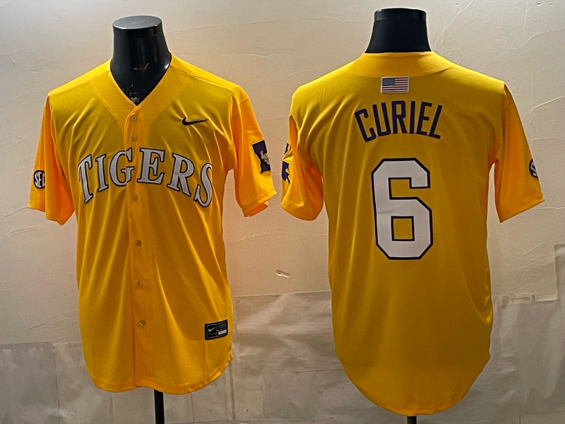 Men 2025 Clemson Tigers #6 Curiel Yellow  Nike NCAA Jersey 007